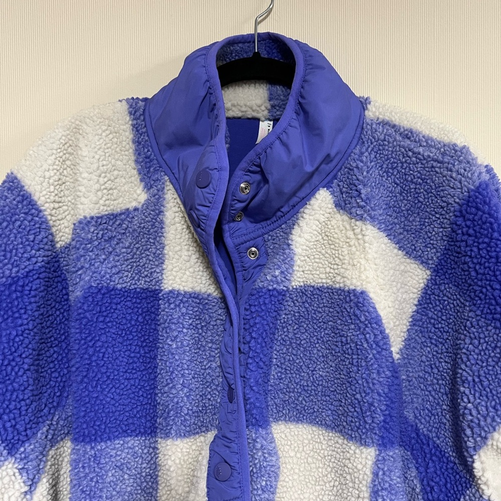 FP Movement by Free People Blue and White Checkered Sweater